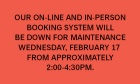 Temporary system outage: Feb. 17