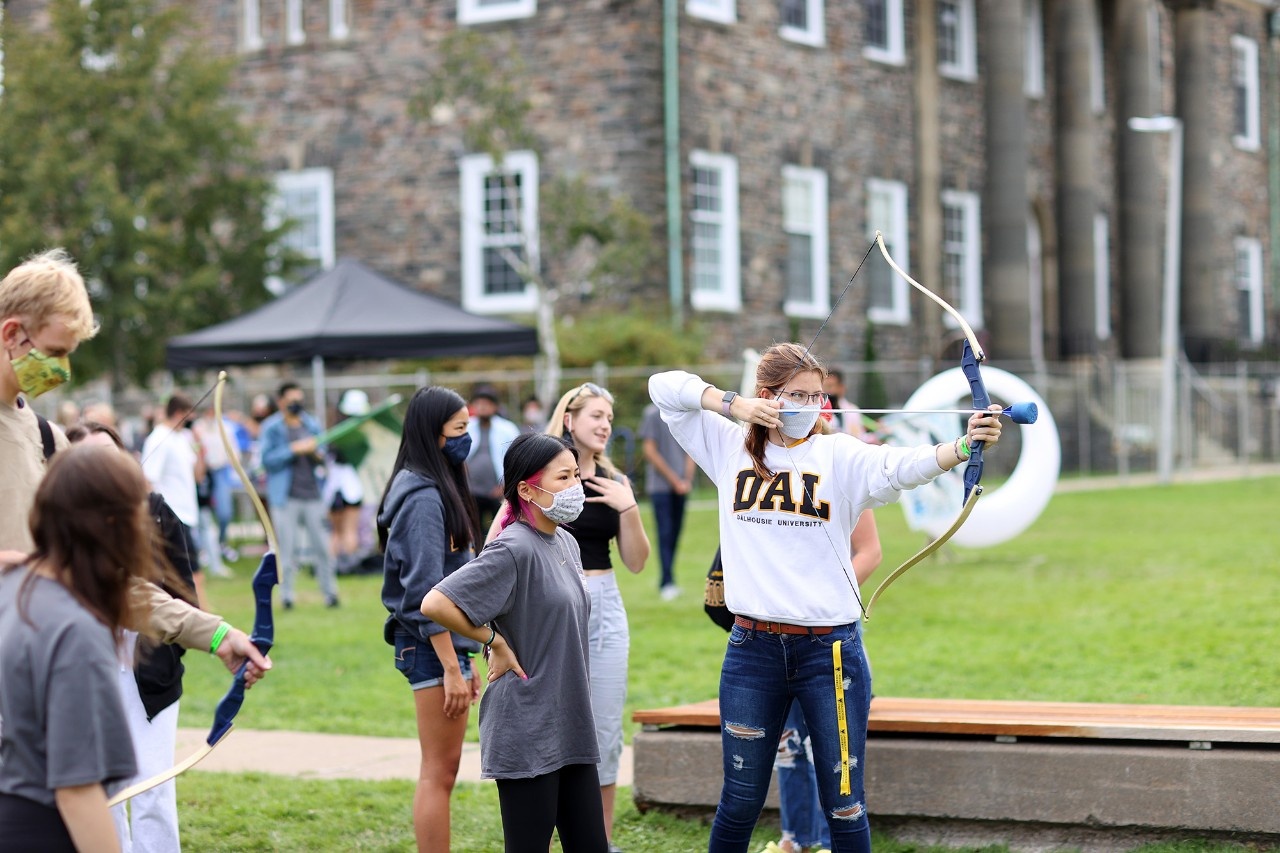 Students Doing Archery at Studley Campus Orientation 2021