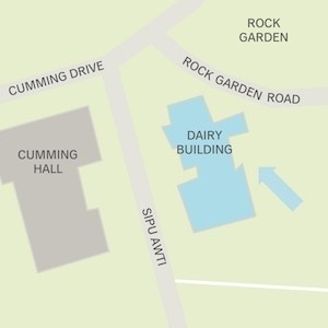 Map of the location of the Dairy Building