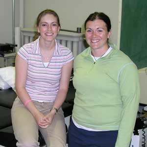 Physiotherapy students Josee Boulay and Christie Cameron