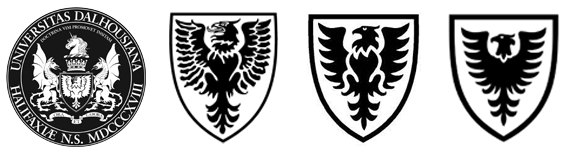 Four different variations of the Dalhousie shield over the years