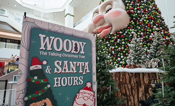 Woody, fast asleep, with a sign advertising the hours at which you can visit
