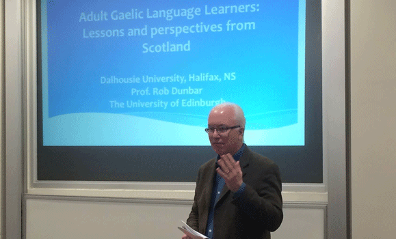 Rob Dunbar presents to Dalhousie Gaelic Colloquium