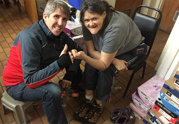 Luke MacDonald of Aerobics First has been fitting shoes at the Walk in Our Shoes foot clinic and other locations around Metro since 2007.