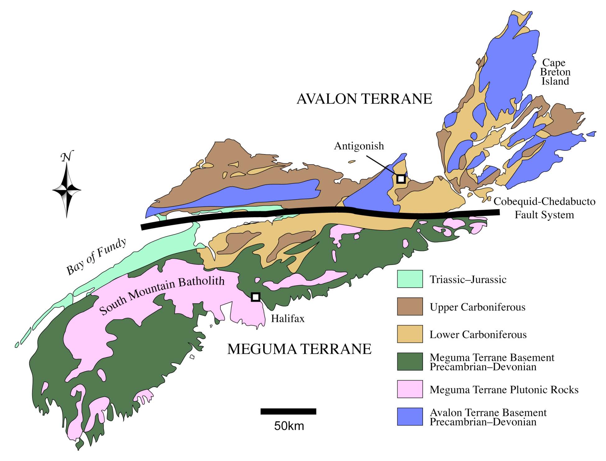 Generalized Geologic Map Of Nova Scotia