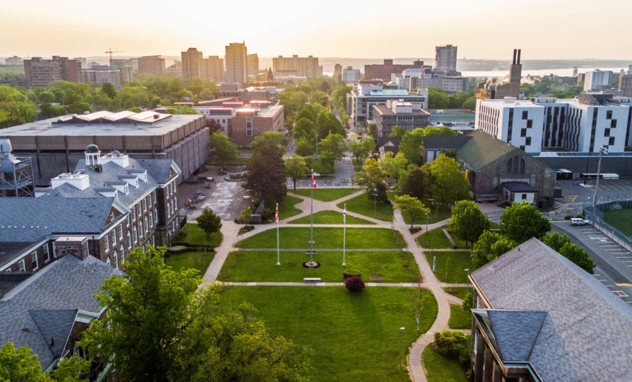 Dalhousie’s Studley campus and the Halifax skyline.