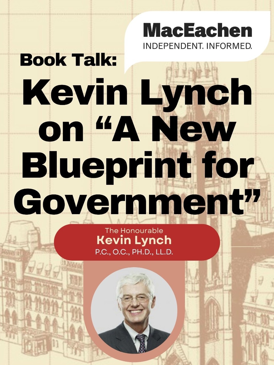 Kevin Lynch and "A New Blueprint for Government" Socials - Poster