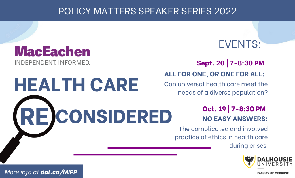 Health Care Reconsidered Speaker Series (website slider)