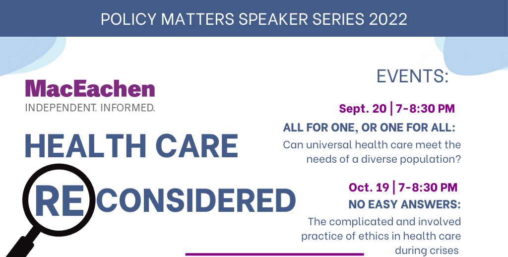 Health Care Reconsidered Speaker Series (website slider)