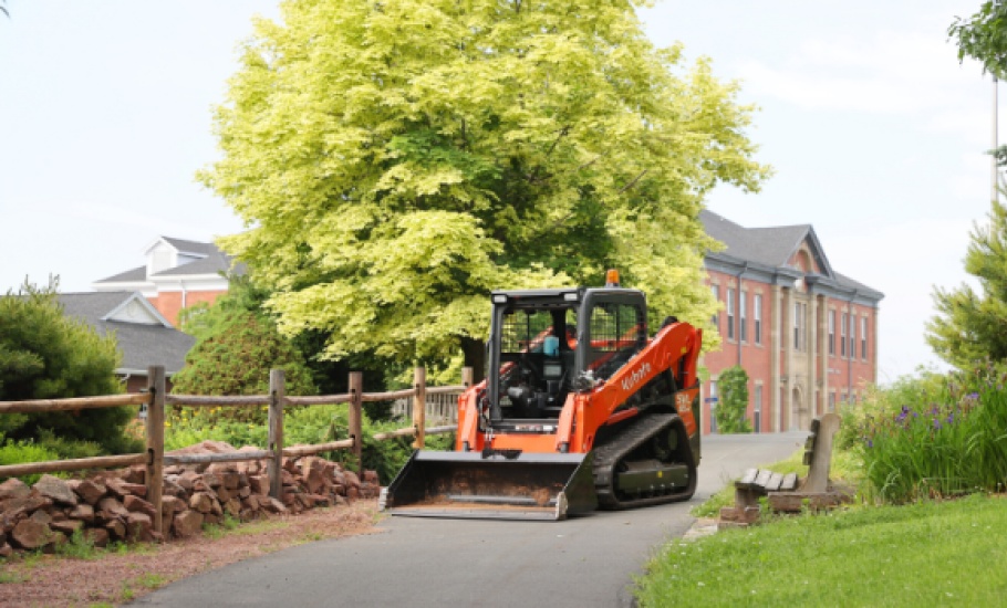 Kubota equipment beside Rock Garden