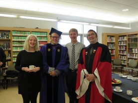 John between Drs Diamond (left) and Mitchell (graduation day)