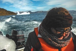 Student on a boat