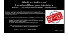 USAID and the Future of International Development Assistance, March 25