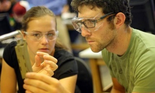 Students working hands-on