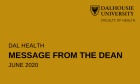 Message from the Dean ‑ June 2020