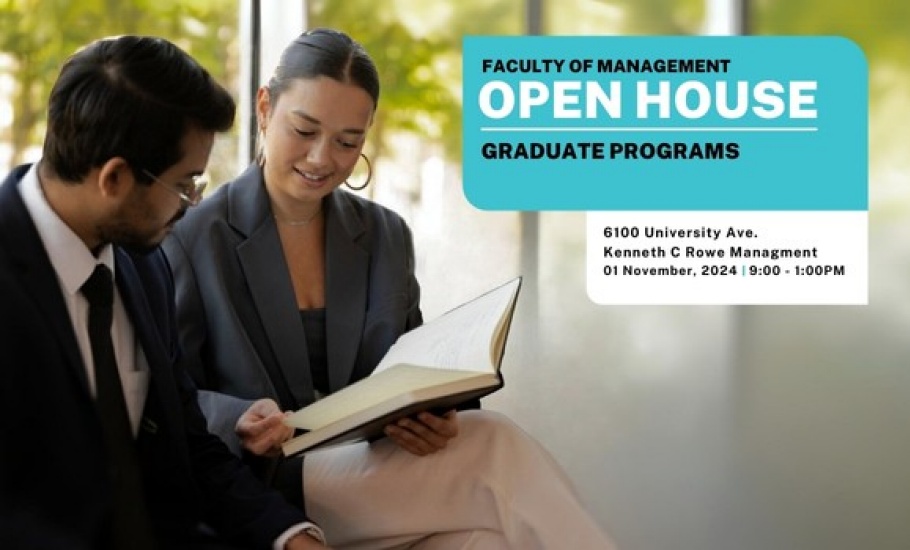 Management Graduate Programs Open House November 1, 9:00 am - 1:00 pm