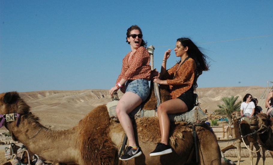 22 Camel ride, Jessica Dalrymple and Carmew Diwari