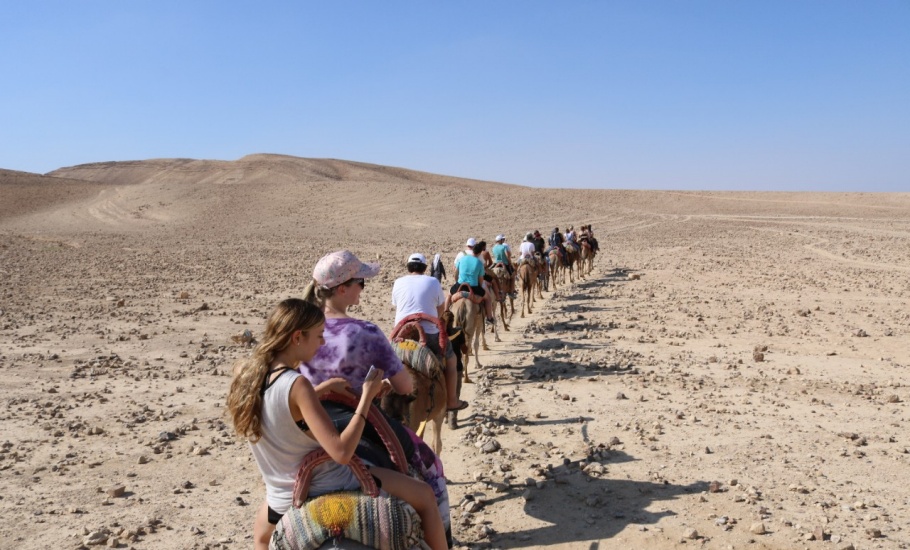 Camel ride through the desert