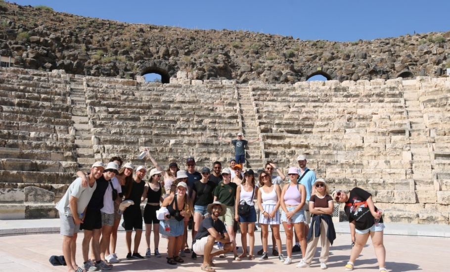 At the Roman Theater within Bet Shean National Park in northern Israel