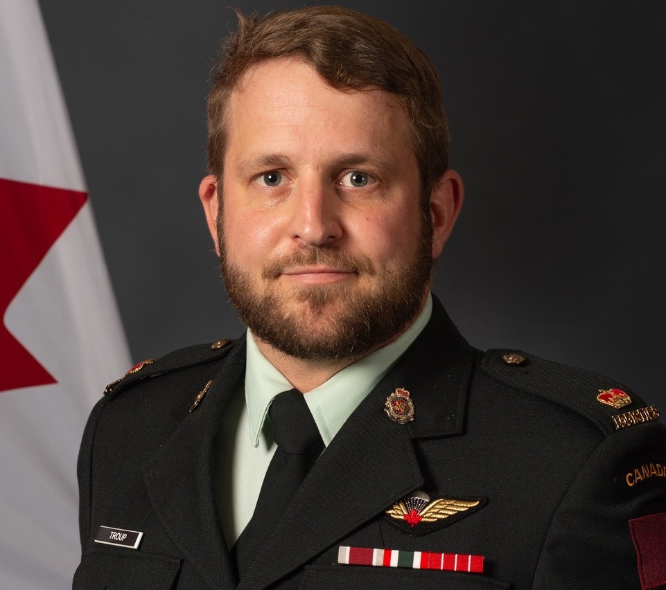 Portrait of Nick in his military uniform.