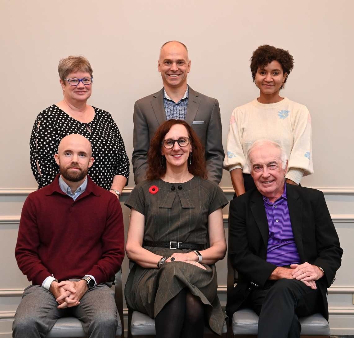 group picture: Francis Bakewell, Andrea Frolic, and William (Bill) Barton in front; and Christy Simpson, Tim Holland, and Toni Sappong in back