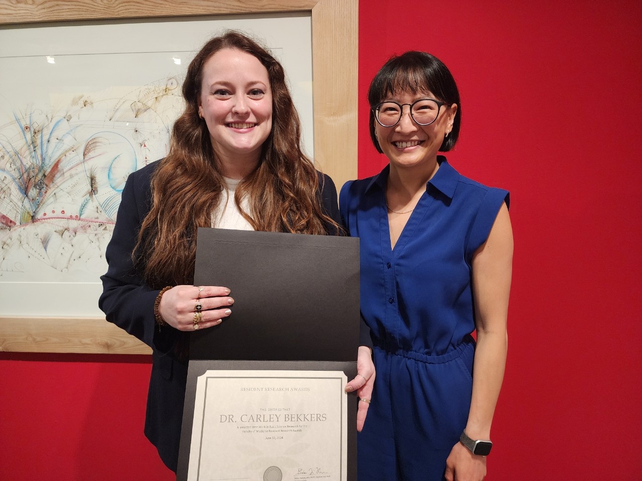Department Head Dr. Irene Sadek presents Dr. Noreen Walsh with the inaugural Award for Lifetime Achievement.