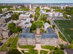 aerial shot of Henry Hicks building