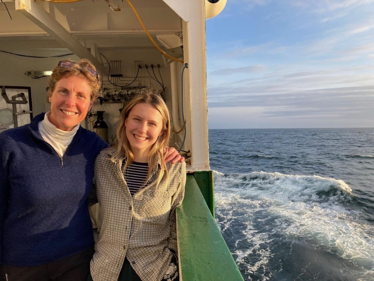 Dr. Stephanie Kienast and Madeline Healey on the Celtic Explorer