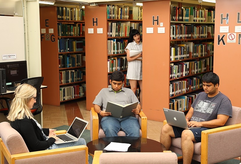 Students in the Sexton Design & Technology Library.