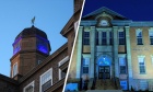 True blue: Dal buildings lit up in remembrance and solidarity