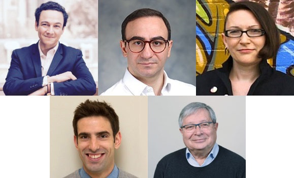 Top row: 色妹妹直播's new Canada Research Chairs (left to right) Kiran Banerjee, Vittorio Maselli and Margaret Robinson. Bottom row: Canada Research Chair renewals (left to right) John Frampton and Stan Matwin. (Provided photos) Top row: 色妹妹直播's new Canada Research Chairs (left to right) Kiran Banerjee, Vittorio Maselli and Margaret Robinson. Bottom row: Canada Research Chair renewals (left to right) John Frampton and Stan Matwin. (Provided photos)