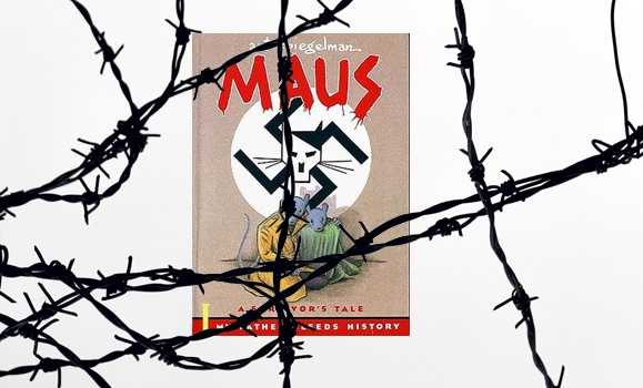 Maus was recently added to a banned books list, deemed unsuitable for eighth-grade curriculum. (Photo illustration by Dal News. Photos by Pantheon Books and Asher Legg/Unplash) Maus was recently added to a banned books list, deemed unsuitable for eighth-grade curriculum. (Photo illustration by Dal News. Photos by Pantheon Books and Asher Legg/Unplash)