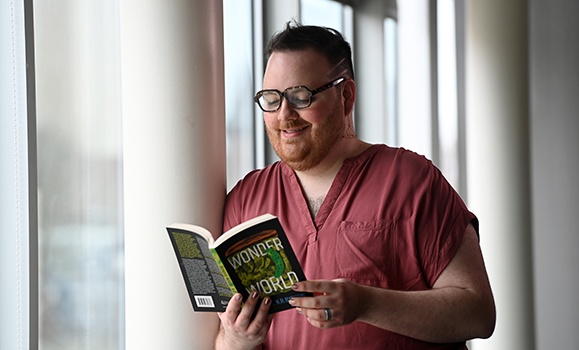 English and Creative Writing student K.R. Byggdin will celebrate the Halifax launch of their debut novel Wonder World on April 30 in the Dal Student Union Building. (Danny Abriel photos) English and Creative Writing student K.R. Byggdin will celebrate the Halifax launch of their debut novel Wonder World on April 30 in the Dal Student Union Building. (Danny Abriel photos)