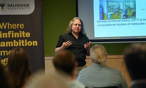 Dr. Erin Johnson speaks about her research at an event this month where she received the Steacie Prize. (Danny Abriel photos) Dr. Erin Johnson speaks about her research at an event this month where she received the Steacie Prize. (Danny Abriel photos)