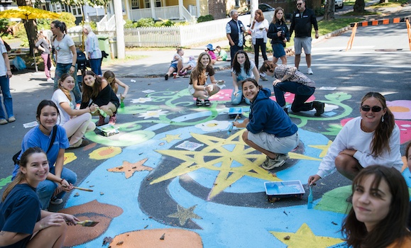 Community street painting fosters creativity and connection