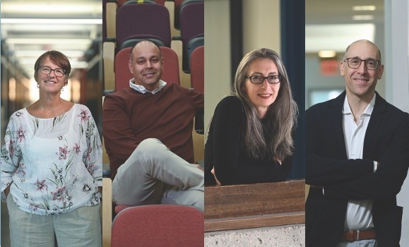 Dr. Marion Brown (Social Work), Dr. Sachin Seth (Dentistry), Dr. Jennifer Stamp (Psychology and Neuroscience), and Dr. Matthew Schnurr (International Development Studies).