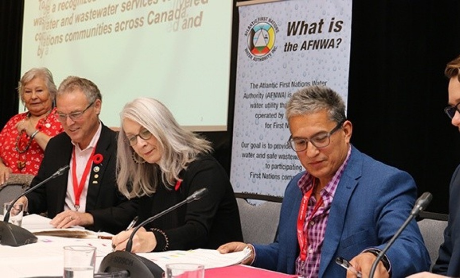 A signing ceremony held on Nov. 7, 2022 transferred ministerial responsibilities and liabilities to the AFNWA for the development and delivery of water and wastewater services to participating First Nations.