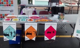 Share the Road booth at the Growing Green Festival Share the Road booth at the Growing Green Festival