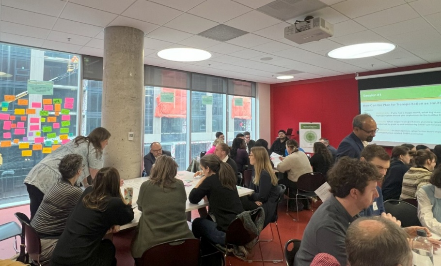 A room full of people discussing planning ideas