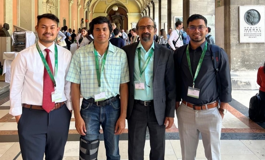 A group of people at a conference